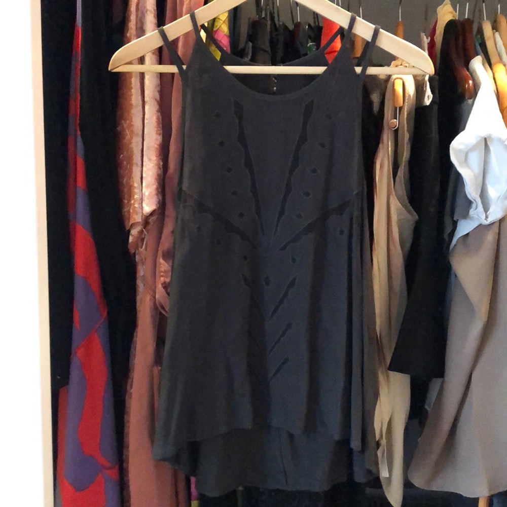 Silk blouse with sheer panels
